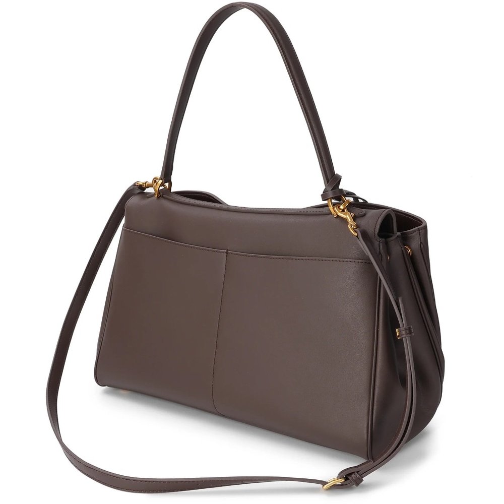 Tiffany & Fred Paris Versatile Elegance Genuine Leather Shoulder Satchel - Brown - Picture 3 of 5